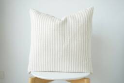 Beige Striped Pillow Cover - thumbnail 1