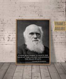 Charles Darwin Poster Charles Darwin Inspirational Quote Typography Art Print Framed Options, Gift For Him Her, Christmas - thumbnail 1