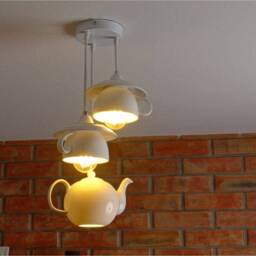 Kitchen Chandelier. Porcelain Pendant Lights. Tea Shop Interior Lighting - thumbnail 3