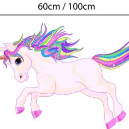 Rainbow Unicorn Wall Decal Ice Full Colour Sticker Girls Bedroom Playroom Nursery - thumbnail 2
