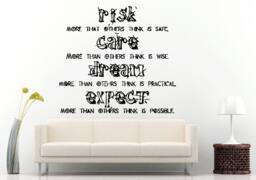 Risk Safe Care Wise Dream Practical Expect Possible Quote Citation Saying Words Wall Decal Vinyl Sticker Mural Room Decor L1135 - thumbnail 1