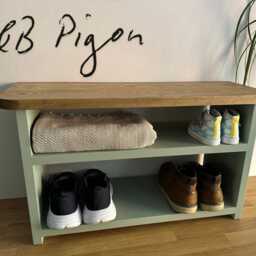 Hallway Bench With Shoe Storage Curved Top - thumbnail 3