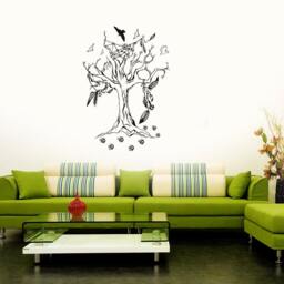 Wall Vinyl Decal Tree Ornament Magic Dream Catcher Animal Foot Paws Fantasy Kid's Room Decor - #1046De - thumbnail 2
