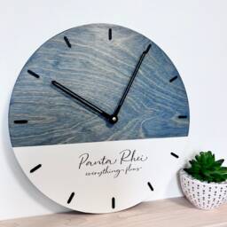 Personalized Wooden Wall Clock - Modern Minimalist Silent Home Decor - thumbnail 1