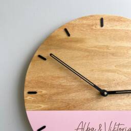 Personalized Wooden Wall Clock - Modern Minimalist Silent Home Decor - thumbnail 3