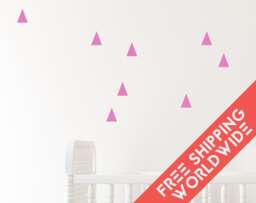Pink Wall Decals Triangle Decor Stickers Nursery Baby Girl Circle Pattern Modern & Scandinavian - thumbnail 1