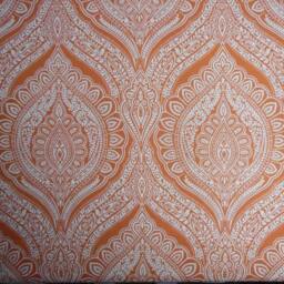 Tangerine Damask Pillow Cover Belle Maison Sanibel Cotton Slub - thumbnail 3