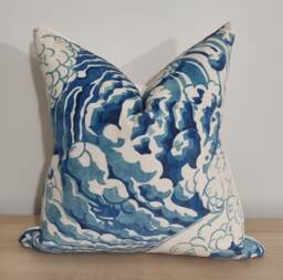 Linwood Omega Prints The Wave Mineral & Velvet Cushion Cover 43x43 cm - thumbnail 1