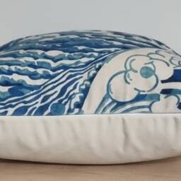 Linwood Omega Prints The Wave Mineral & Velvet Cushion Cover 43x43 cm - thumbnail 2