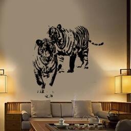 Wall Vinyl Decal Family Of Tigers Jungle Animals Kid's Room Nursery Decor - #1037Dz - thumbnail 2