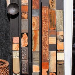 Sale Three For The Road, Wood Block Soul Totem Talisman 24 30, 36 Ins Tall Contemporary Impressionistic Textured Paint Mission Ruskin Arts - thumbnail 4