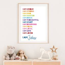 Girls Positive Affirmation Print, Bedroom Decor, Playroom Rainbow Wall Art, Poster, Motivational Art - thumbnail 3