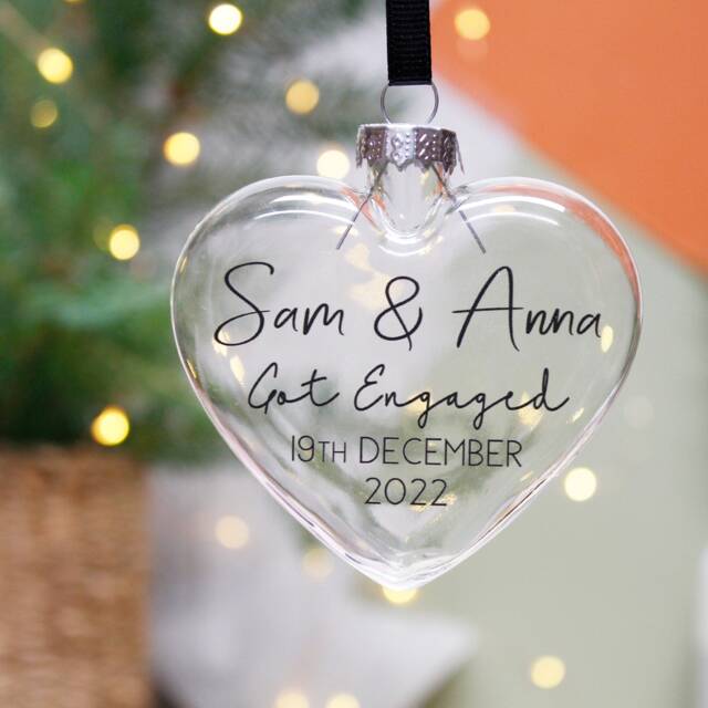 Engagement Christmas Bauble Gift - She Said Yes Gift Got Engaged Party Hanging Decoration - image 1