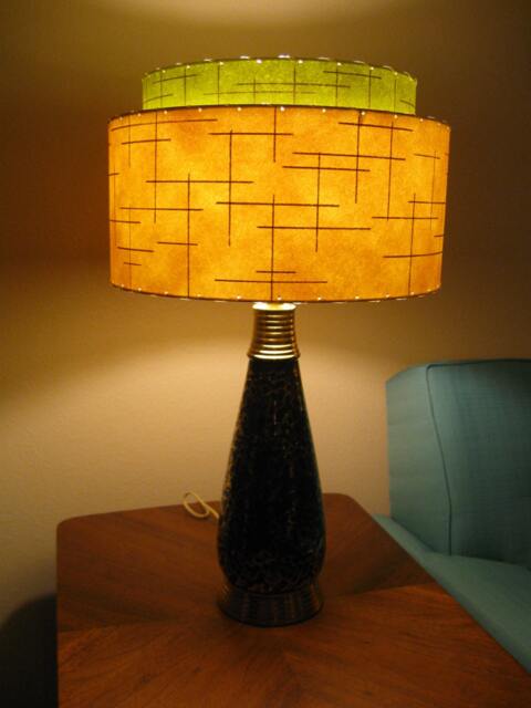 Mid Century Vintage Style 2 Tier Fiberglass Lamp Shade Modern Atomic Retro Io - image 1