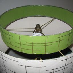 Mid Century Vintage Style 2 Tier Fiberglass Lamp Shade Modern Atomic Retro Io - thumbnail 4