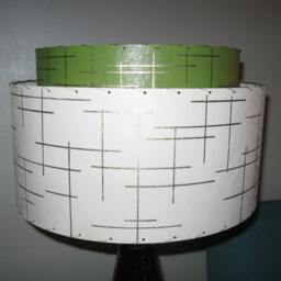 Mid Century Vintage Style 2 Tier Fiberglass Lamp Shade Modern Atomic Retro Io - thumbnail 3