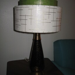 Mid Century Vintage Style 2 Tier Fiberglass Lamp Shade Modern Atomic Retro Io - thumbnail 2