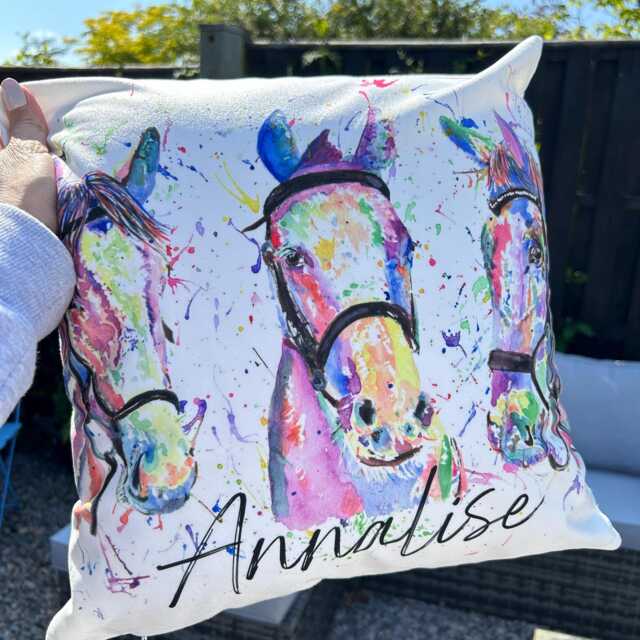 Personalised Horse Cushion, Equestrian Gift, Horse Pillow, Gift For Her - image 1