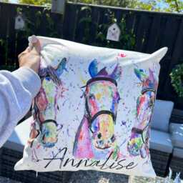 Personalised Horse Cushion, Equestrian Gift, Horse Pillow, Gift For Her - thumbnail 3