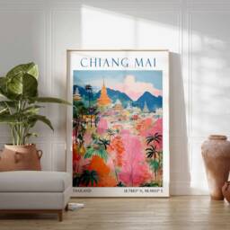 Chiang Mai Travel Print, Poster, Thailand Wall Art, Gift, Vacation Southeast Asian Decor - thumbnail 3