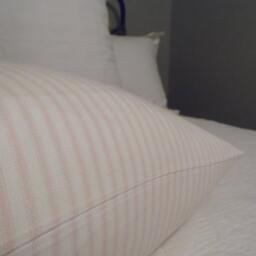 Handcrafted Soft Pink Ticking Stripe Pillow Cover Farmhouse Decor - thumbnail 2