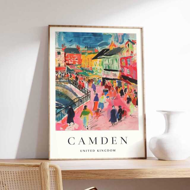 Camden Town Poster Colorful London Markets Art Print - image 1