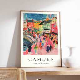 Camden Town Poster Colorful London Markets Art Print - thumbnail 1