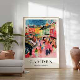 Camden Town Poster Colorful London Markets Art Print - thumbnail 2
