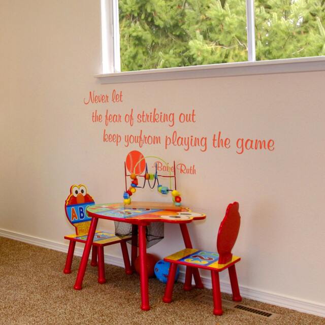 Baseball Wall Decal - Never Let The Fear Of Striking Out Kids Room Decal Wall Art- 149 - image 1