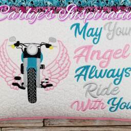 Winged Motorcycle Design - 5x7 Design Embroidery Applique Digital Design Only Pillow Angel Wings - thumbnail 2