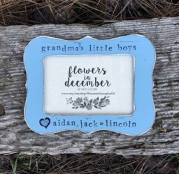 Gift For Grandma Grandma Gift Personalized Picture Frame Mother's Day From Grandchildren Grandson - Flowers in December Design St - thumbnail 1