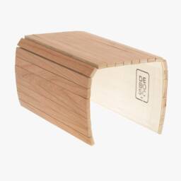 Flexible Sofa Tray - Adjustable Armrest For Drinks & Snacks Handmade Wooden Non-Slip Eco-Friendly Cherry Finish - thumbnail 3