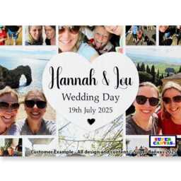 Wedding Day Couple Wife Husband Personalised Guest Welcome Sign 40 Photo Collage Display Board Framed Canvas Print Gift - thumbnail 2