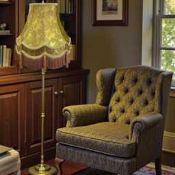 Gold Paisley Fabric Lampshade Handmade in The UK For Table & Floor Standard Lamp Shades, Ceiling Lights, Clip On Wall Lights - thumbnail 3