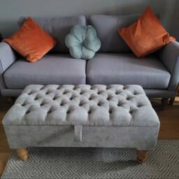 Handmade Naples Fabric Storage Ottoman Bench Upholstered Footstool Toy Box