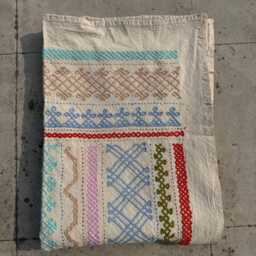 Hand-stitched Cotton Suzani Quilt - Colorful Bohemian Design, Artisan Textile, Reversible Bed Or Sofa Cover - thumbnail 4