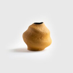 Decorative Vase For Pampas Grass, Dried Flowers From Paper Mache in Golden Umbra - thumbnail 1