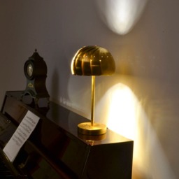 Modern Brass Iris Table Lamp Adjustable Shade, Unique Lighting - thumbnail 2