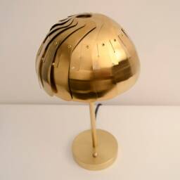 Modern Brass Iris Table Lamp Adjustable Shade, Unique Lighting - thumbnail 3