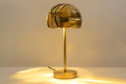 Modern Brass Iris Table Lamp Adjustable Shade, Unique Lighting