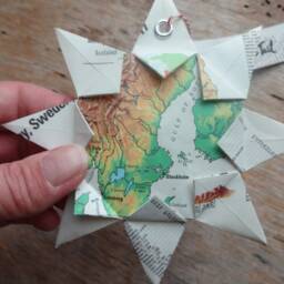 stockholm, Sweden Origami Map Ornament, Home Decor, Wall Art, Road Map, Vacation, Christmas, Holiday, Wedding, Graduation, Moving, Gift - thumbnail 3