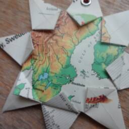 stockholm, Sweden Origami Map Ornament, Home Decor, Wall Art, Road Map, Vacation, Christmas, Holiday, Wedding, Graduation, Moving, Gift - thumbnail 2