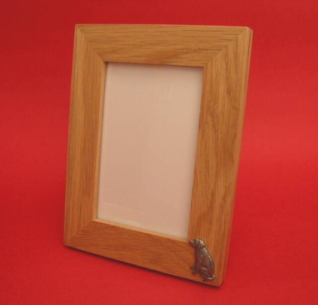 "Labrador Retriever Portrait Real Oak Picture Frame 6"" X 4" - image 1