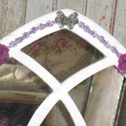 Sale...ooak Arched Mirror, Cherub Baby Girl's Room, Pink Nursery Mirror - thumbnail 4