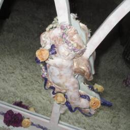Sale...ooak Arched Mirror, Cherub Baby Girl's Room, Pink Nursery Mirror - thumbnail 3
