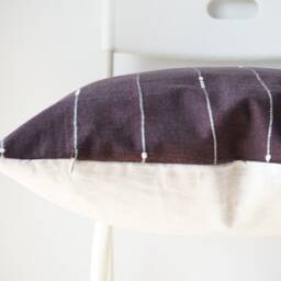 Brown Red Maroon Striped Woven Pillow Cover - thumbnail 3