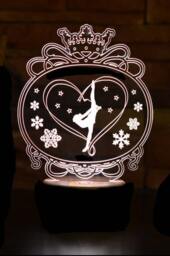 Gymnast Girl Personalized 3D Illusion Smart App Control Night Light Bluetooth, Music, 7&16M Color Mobile App, Made in UK