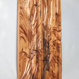 Large Size Wood Sculpture, Us Delivery Duty Paid, Wall Art, Modern Organic Relief Dagna 2 Diptych, Statement Art - thumbnail 2