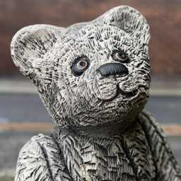 Concrete Bear Planter Statue Stone With Pot Figurine Garden Flower Ornament Cement Front Door Decor Handmade Art Lover Gift - thumbnail 2