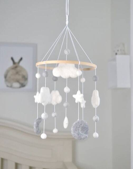 Cloud Mobile/Baby Felt Mobile/Nursery Star Mobile/ Handmade Mobile/ Baby Mobile/Crib Crib Decoration/ - image 1